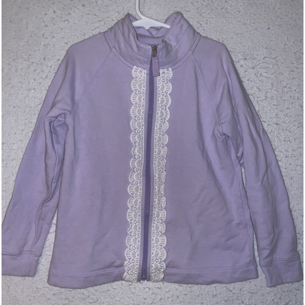 Lilly Pulitzer Girls 8-10 Lilac Lavender Popover Full Zip Jacket Long sleeve